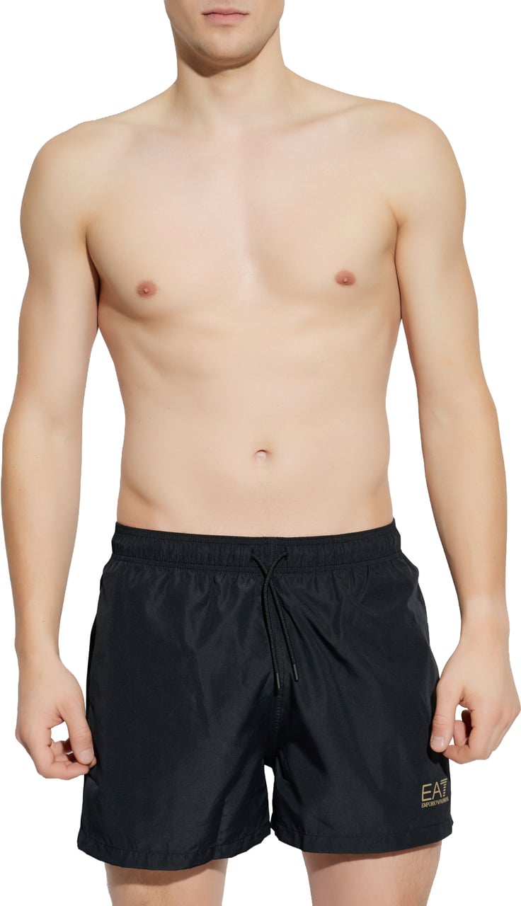 EA7 Swimshort Black/Gold Zwart