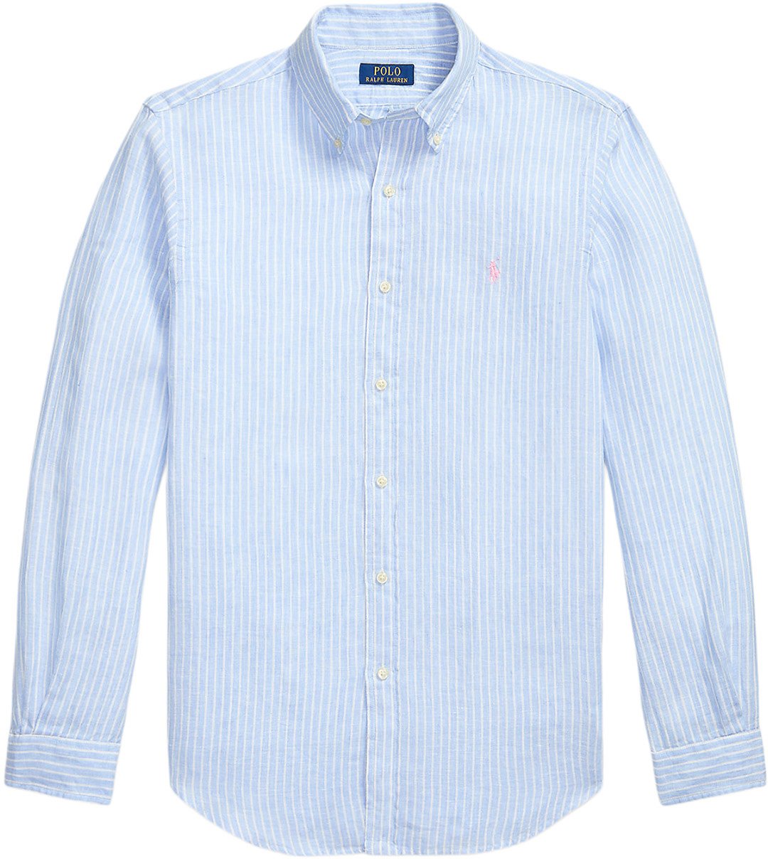 Ralph Lauren Overhemd linnen gestreept blauw/wit Blauw