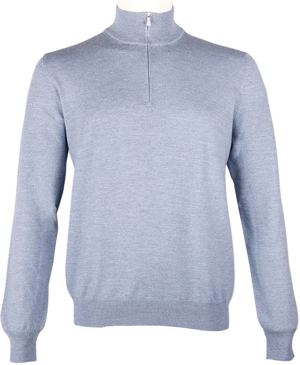 Gran Sasso Half zip trui lichtblauw Blauw