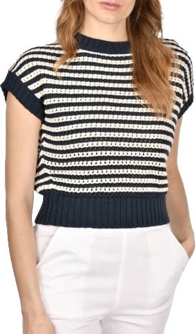 Gran Sasso Tweekleurig gebreid t-shirt Blauw