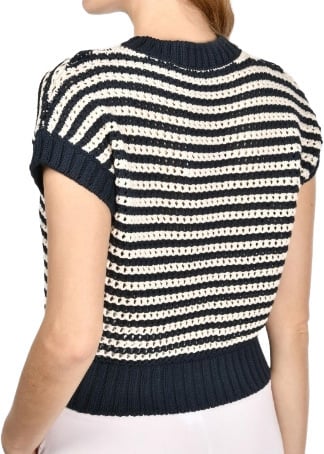 Gran Sasso Tweekleurig gebreid t-shirt Blauw