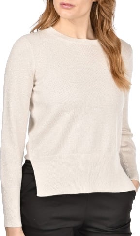 Gran Sasso trui met ronde hals en lurex Beige