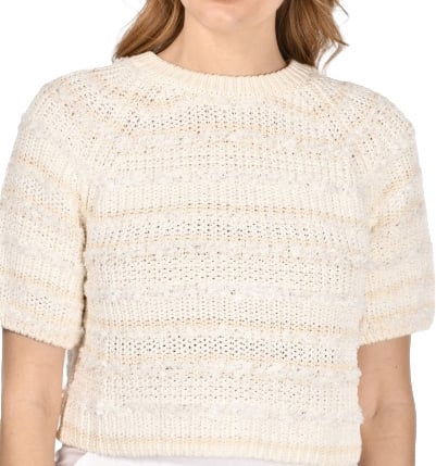 Gran Sasso T-shirt gebreid met parelsteek Wit