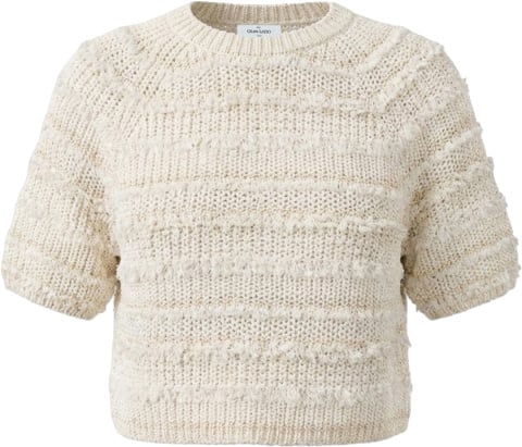 Gran Sasso T-shirt gebreid met parelsteek Wit