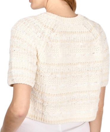 Gran Sasso T-shirt gebreid met parelsteek Wit