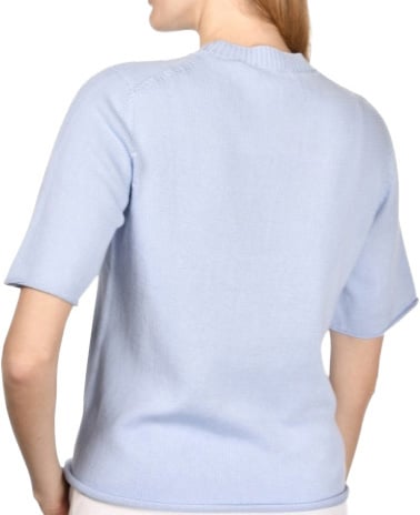 Gran Sasso T-shirt met 2-draads tricotsteek Blauw