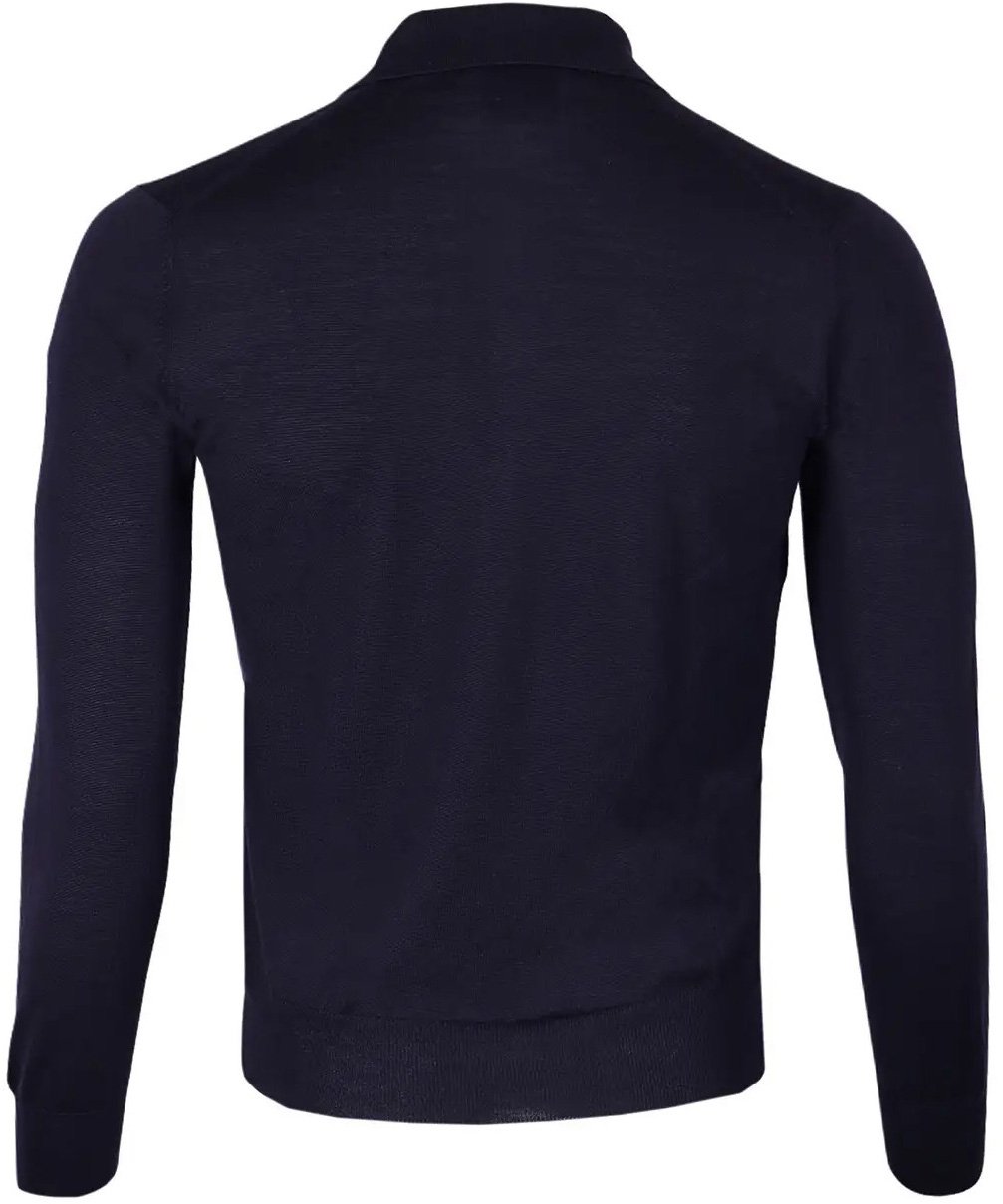 Gran Sasso Polo lange mouw donkerblauw Blauw