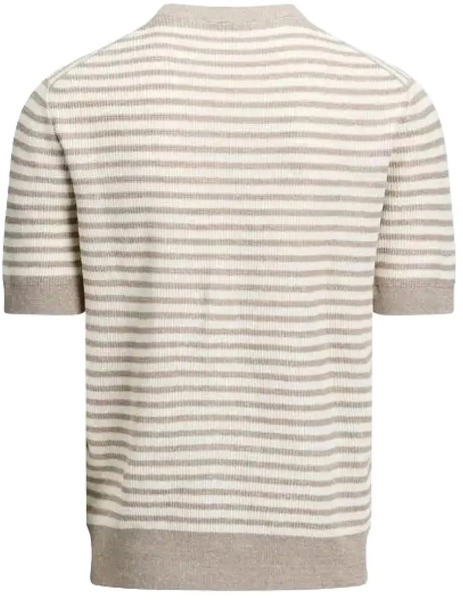 Gran Sasso Gebreid T-shirt beige/wit Beige