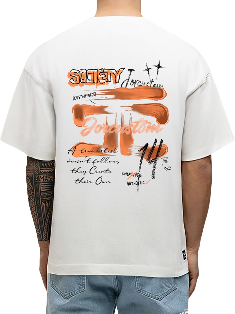 JORCUSTOM Kd-Artist2 0 Loose Fit T-Shirt Wit