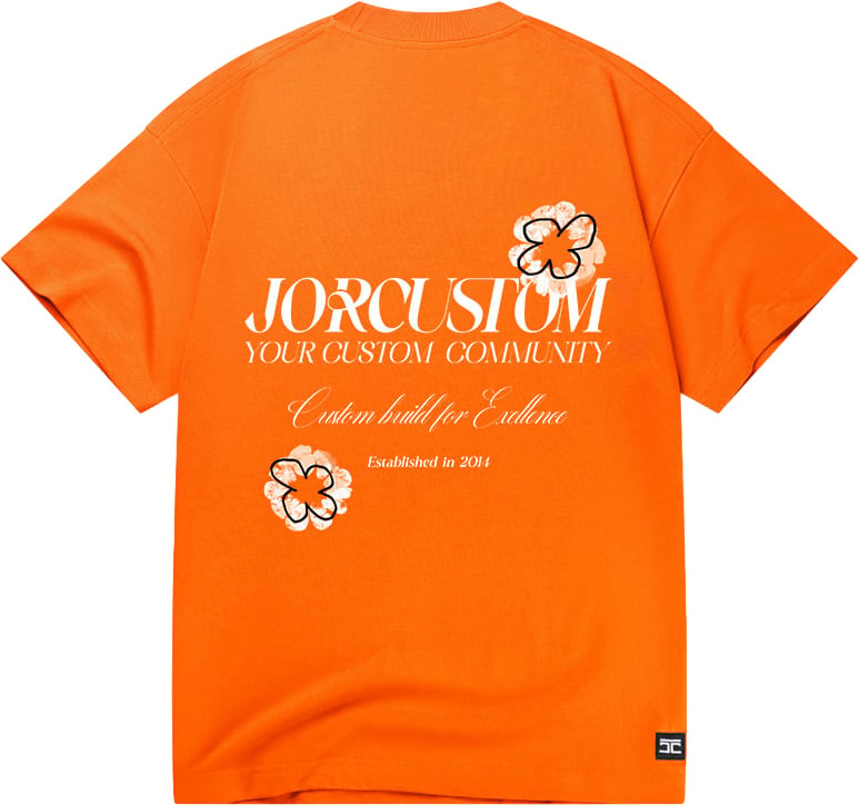 JORCUSTOM Kd-Flowers Loose Fit T-Shirt Oranje