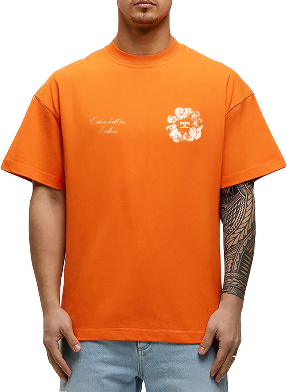 JORCUSTOM Kd-Flowers Loose Fit T-Shirt Oranje
