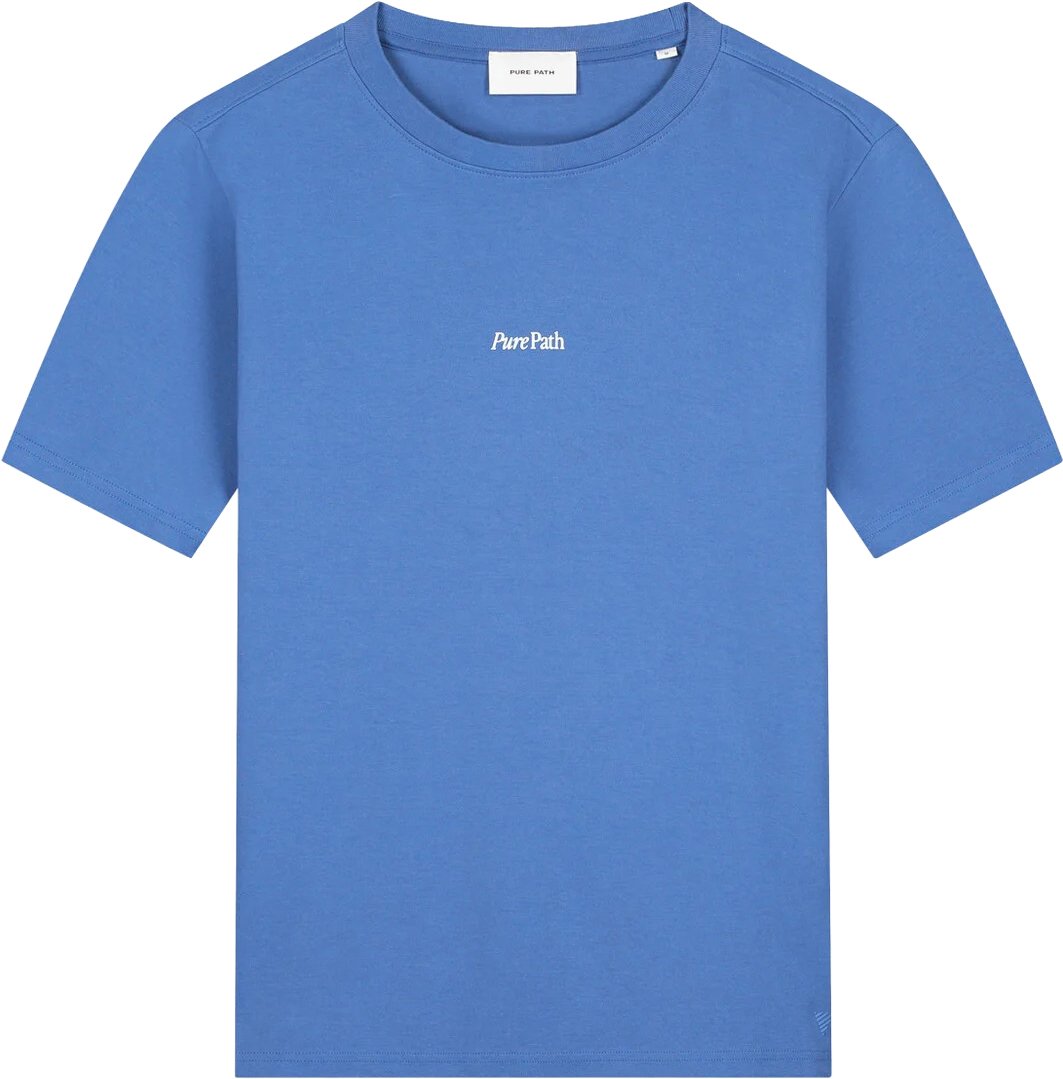 Pure Path Trio of flowers T-shirt cobalt Blauw
