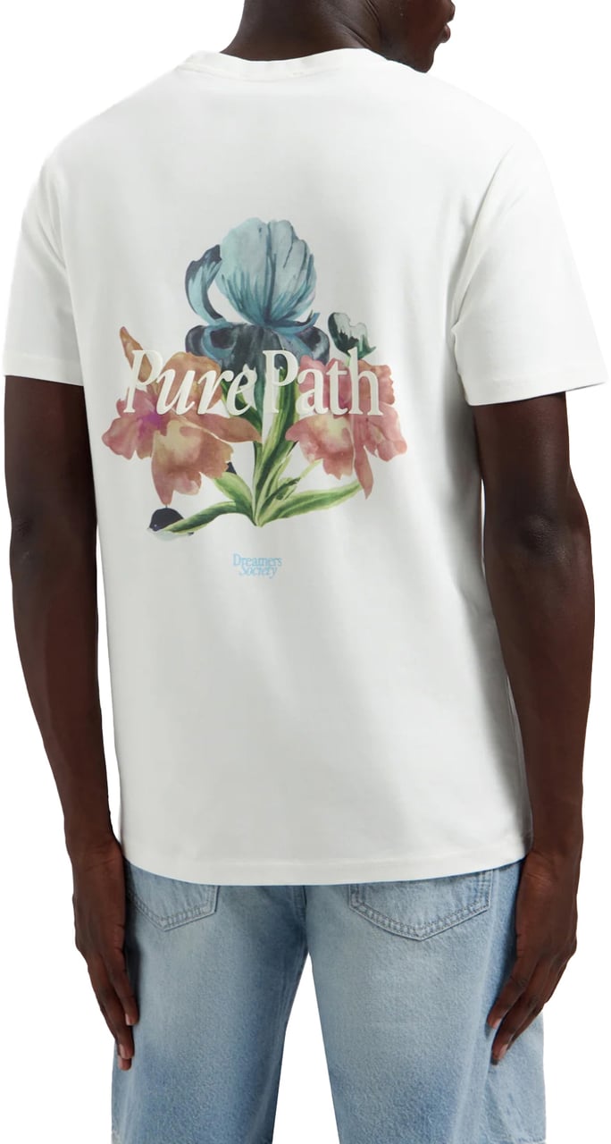 Pure Path Trio of flowers T-shirt Off White Wit