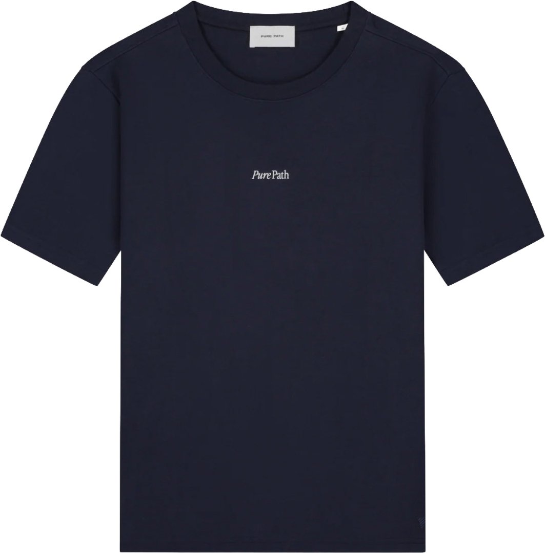 Pure Path Trio of flowers T-shirt Dark Navy Blauw