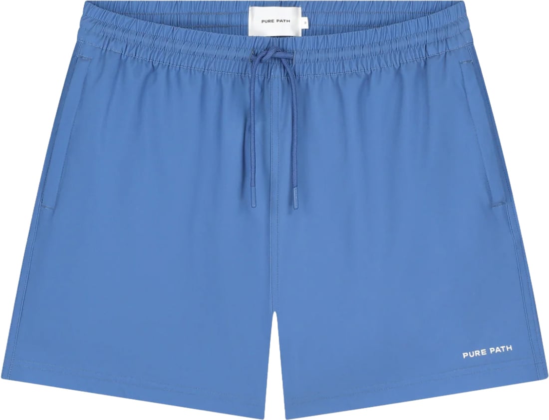 Pure Path Logo Swim Shorts Faded Cobalt Blauw