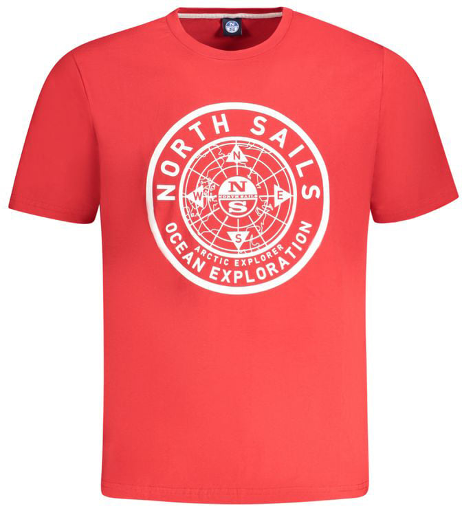North Sails North Sails Red Cotton Men T-Shirt Rood