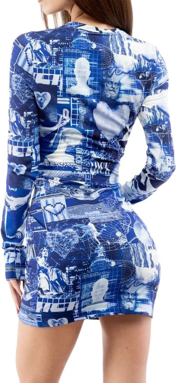 Moschino Multicolor Cotton Casual Dress Divers