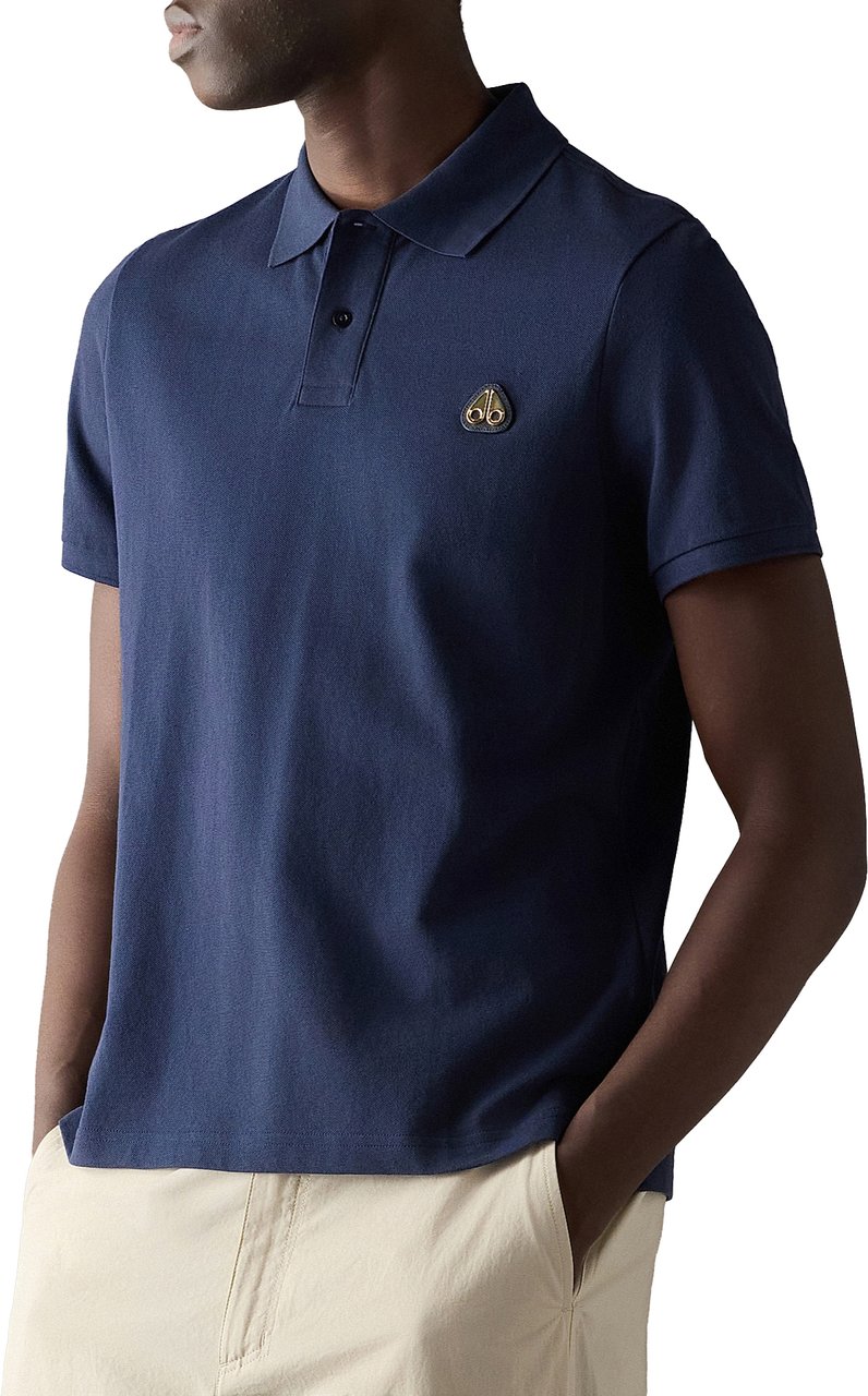 Moose Knuckles Polo Navy/Gold Blauw