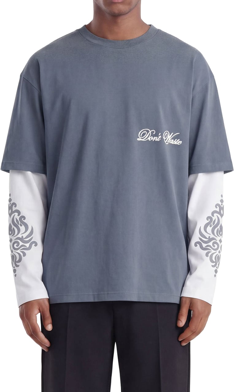 Don't Waste Culture Alare Layer Longsleeve Light Blue Blauw