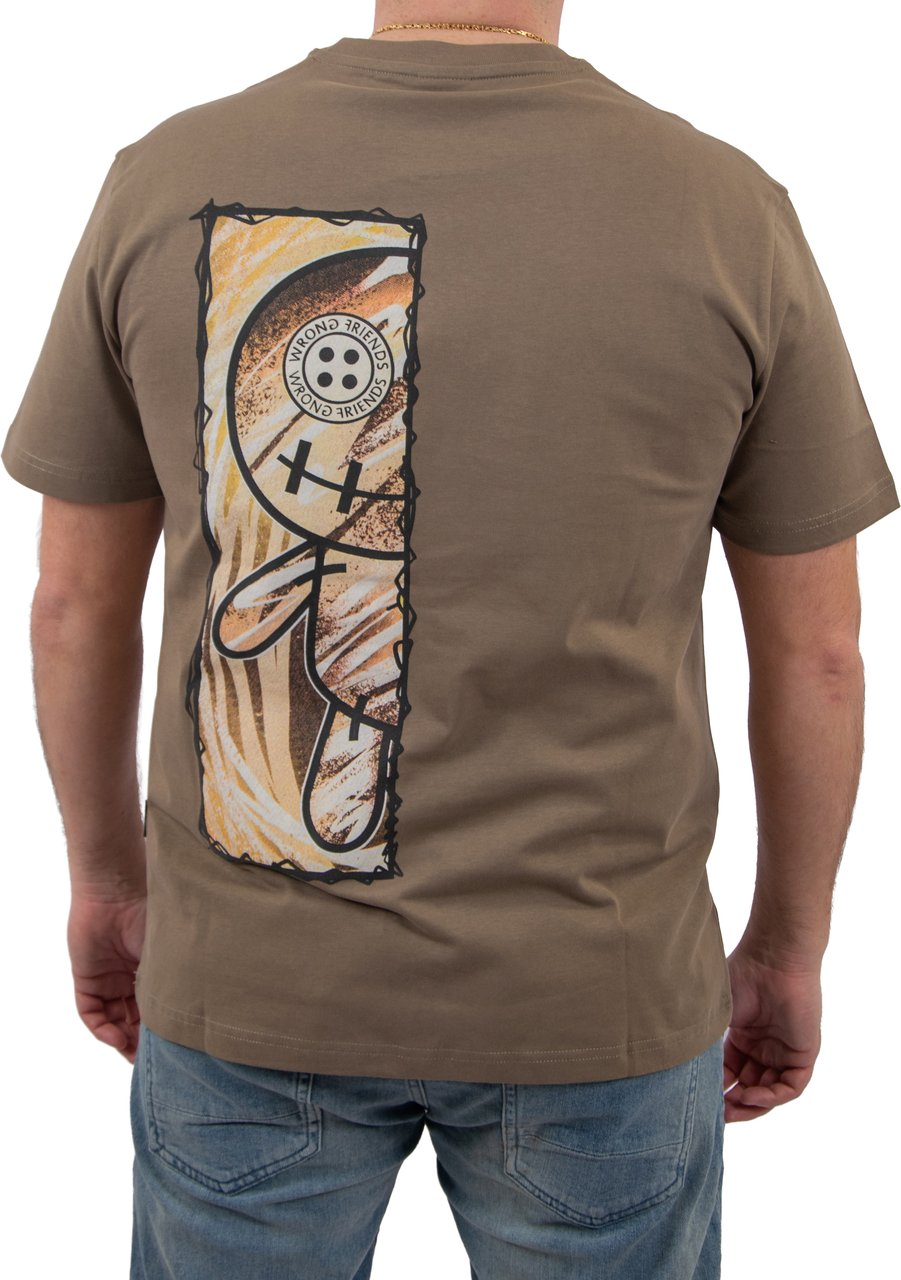 Wrong Friends CABRI T-SHIRT - KHAKI Zwart