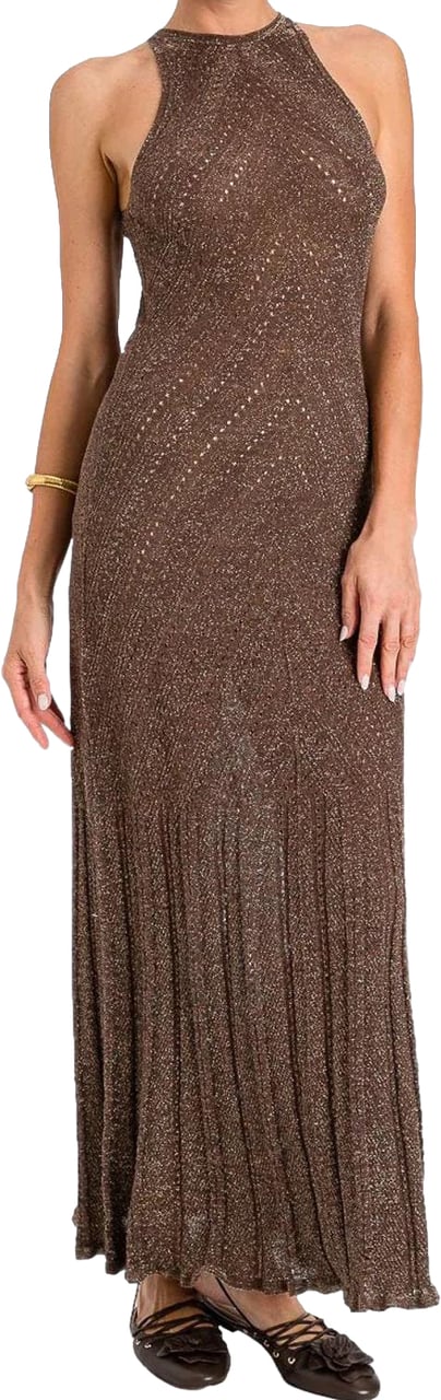Twin-set Dresses Coffee Liqueur Lurex Bruin