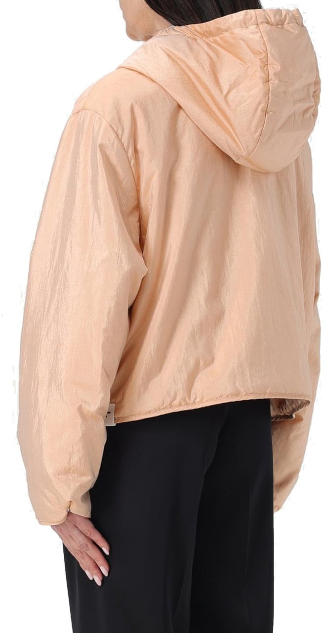 Jil Sander Jil Sander Blend Silk Zip-Up Hooded Jacket Roze