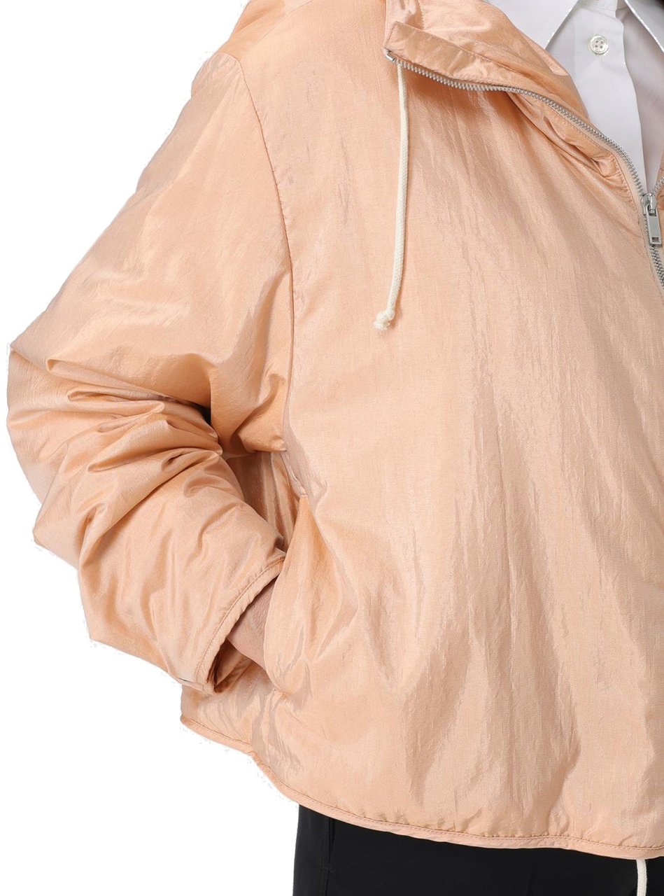 Jil Sander Jil Sander Blend Silk Zip-Up Hooded Jacket Roze