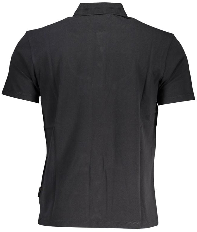 Napapijri Black Cotton Men Polo Shirt Zwart