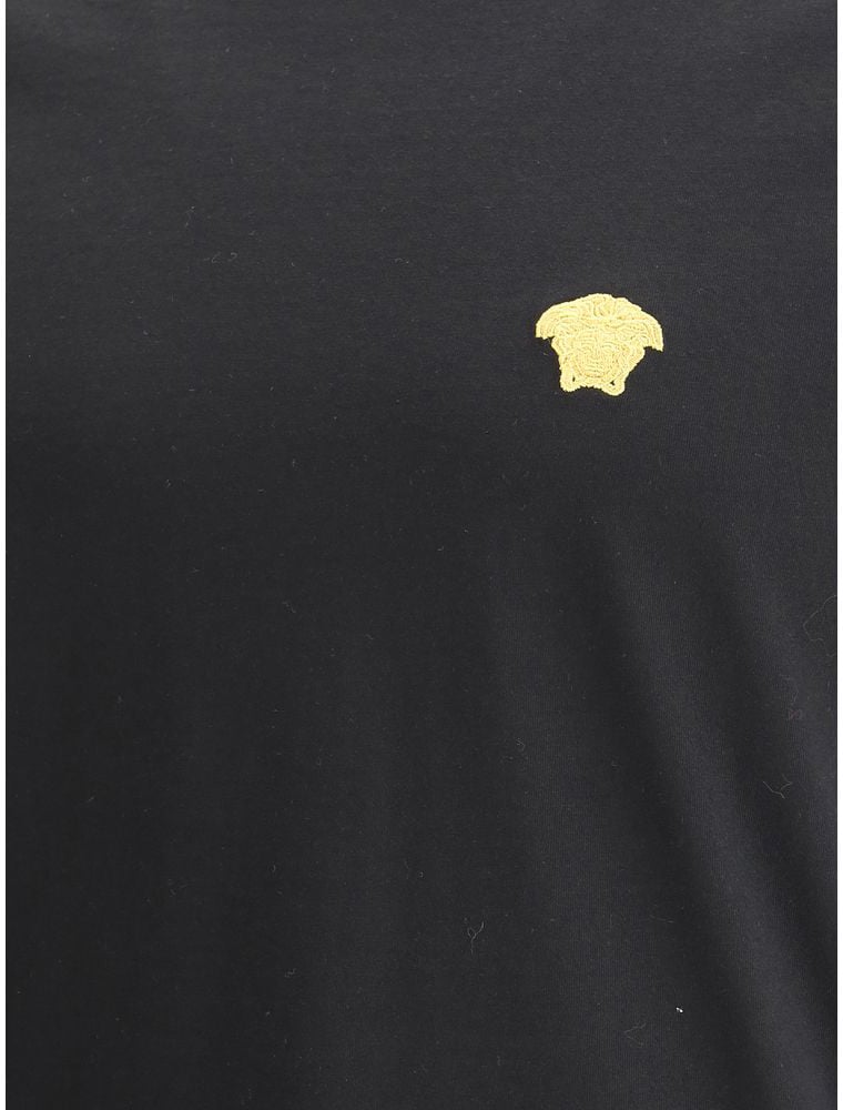 Versace Versace Black Cotton T-Shirt Zwart