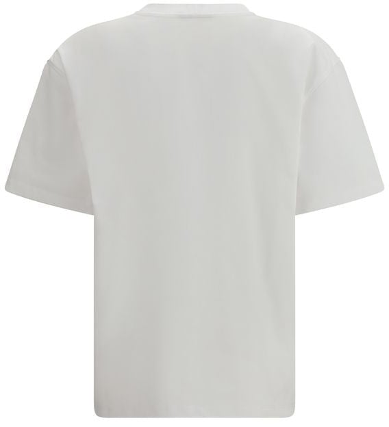 Ganni Ganni White Cotton T-Shirt Wit
