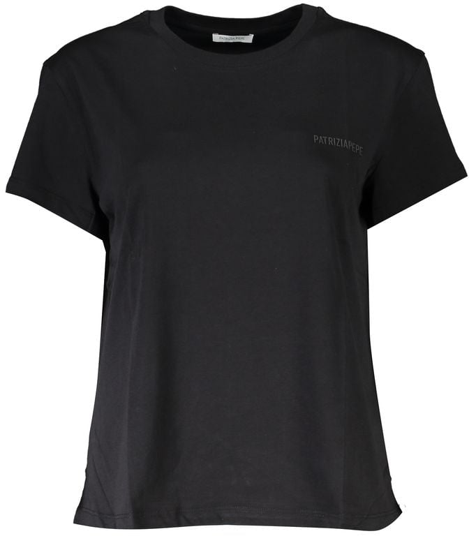 Patrizia Pepe Patrizia Pepe Black Organic Cotton Women T-Shirt Zwart