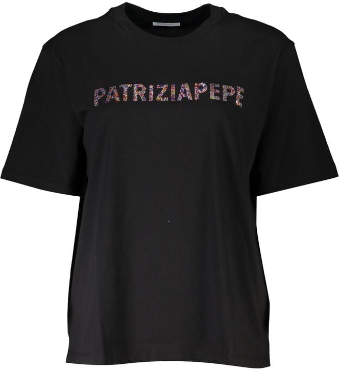 Patrizia Pepe Patrizia Pepe Black Cotton Women T-Shirt Zwart