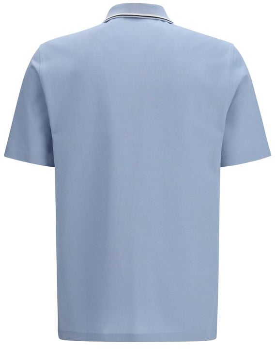 Ferragamo Ferragamo Blue Cotton Polo Shirt Blauw