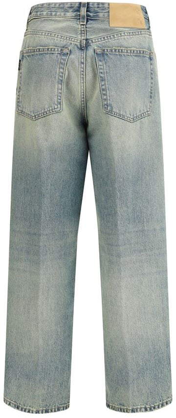 Haikure Haikure Blue Cotton Straight-Leg Jeans Blauw