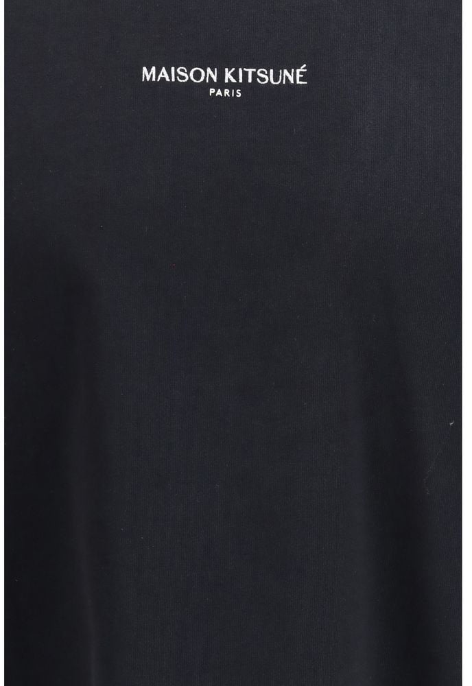Maison Kitsuné Maison Kitsuné Black Cotton T-Shirt Zwart