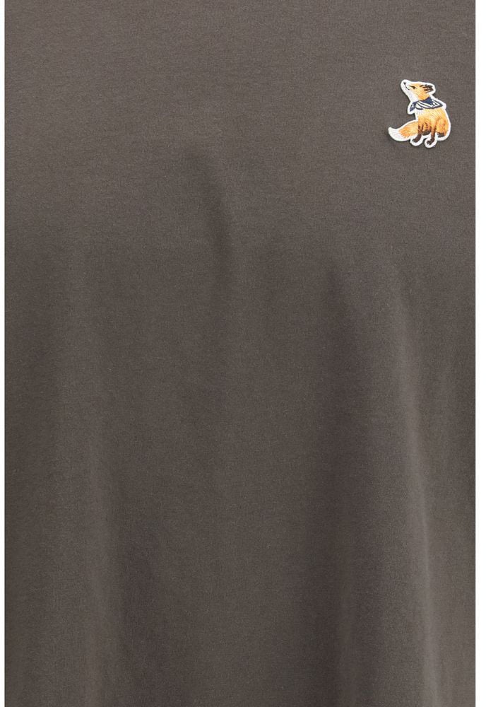 Maison Kitsuné Maison Kitsuné Brown Cotton T-Shirt Bruin