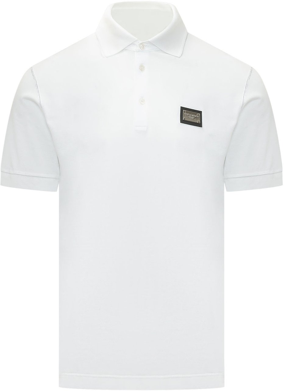 Dolce & Gabbana Dolce&gabbana White piquet polo shirt Wit