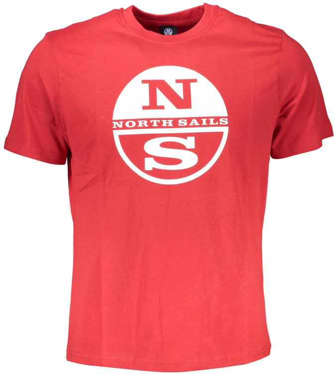 North Sails Red Cotton Men T-Shirt Rood
