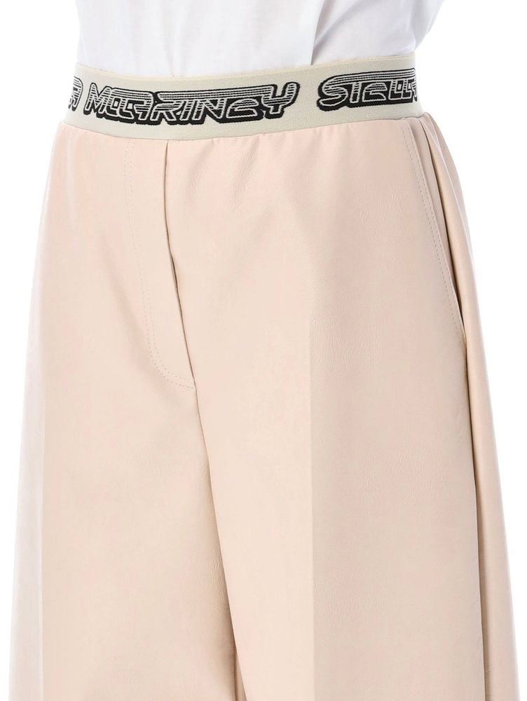 Stella McCartney Beige Viscose Cropped Pants Beige