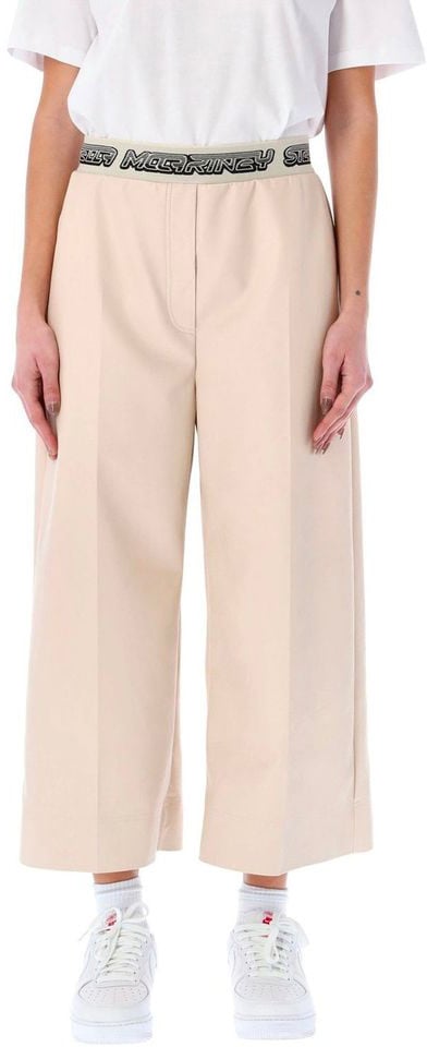 Stella McCartney Beige Viscose Cropped Pants Beige