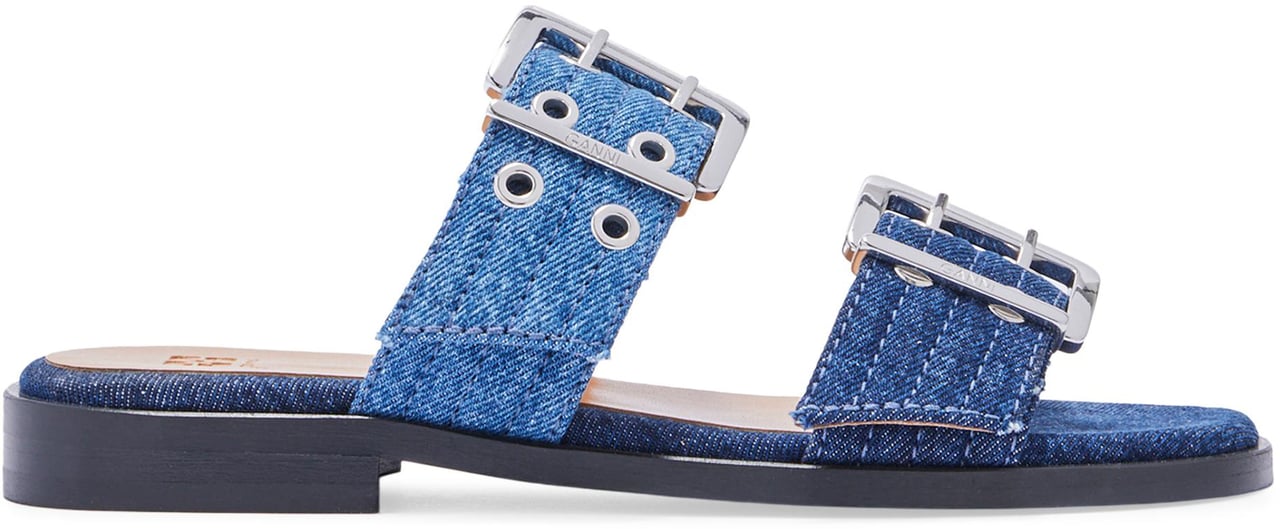 Ganni sandalen jeans Blauw
