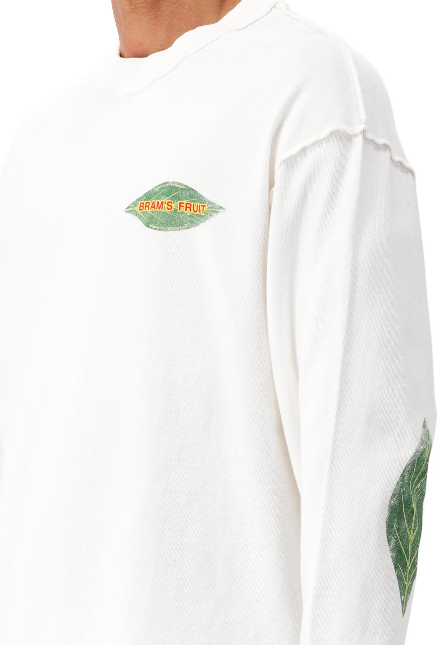 Bram's Fruit Distressed Leaf longsleeve t-shirt Wit