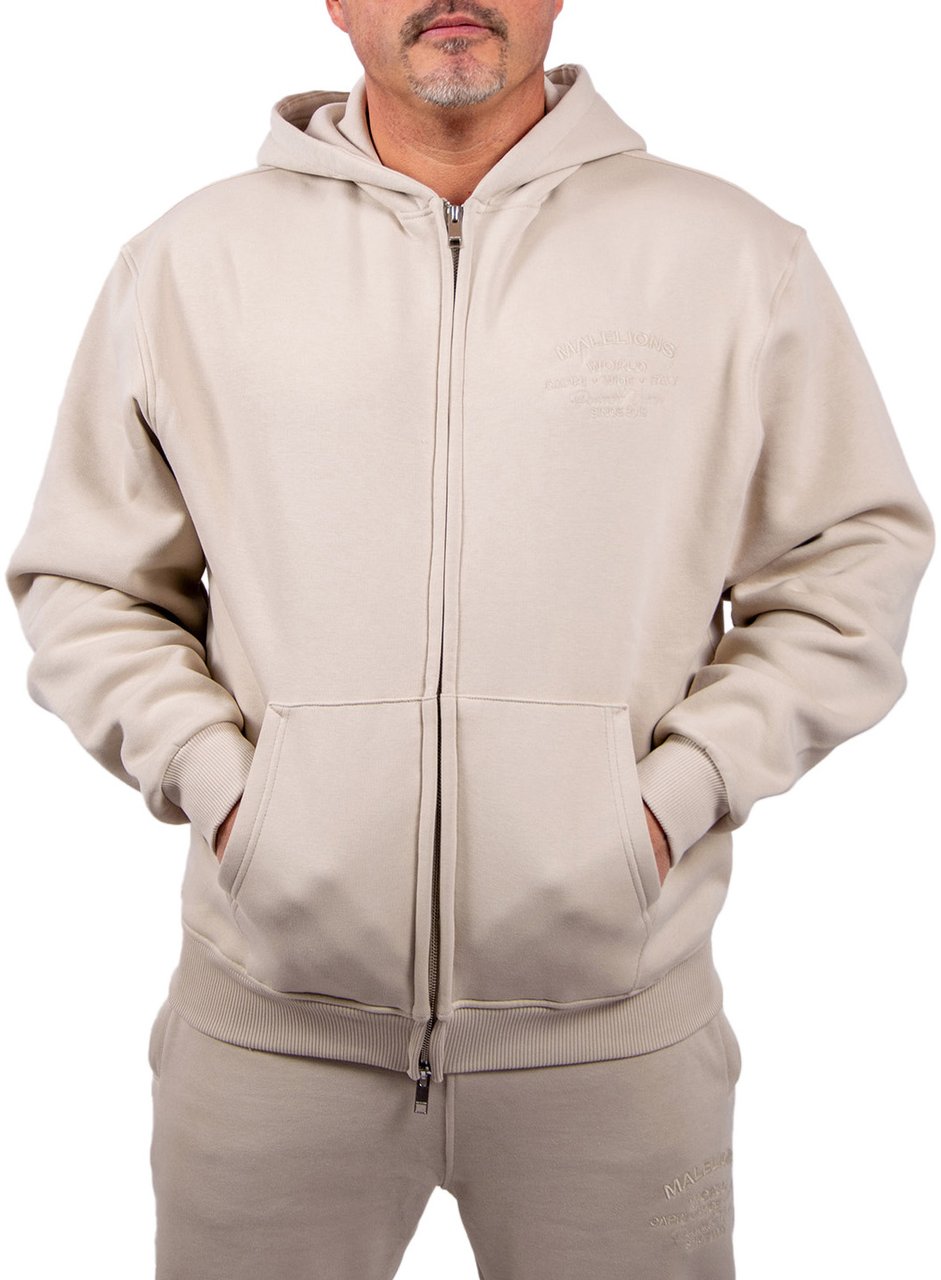 Malelions Malelions Men Permanent Vacation Zip Hoodie Taupe