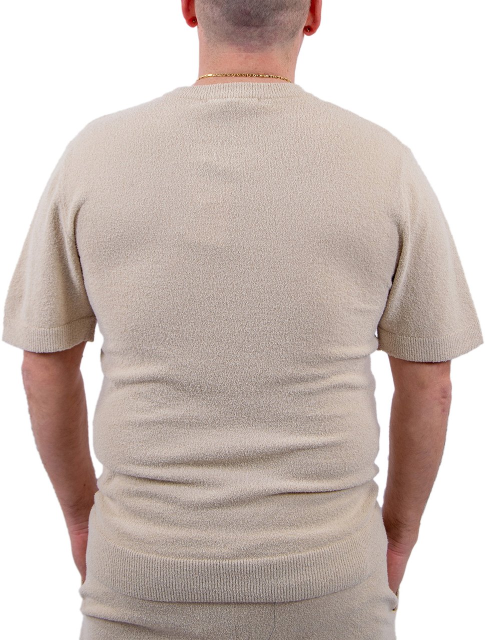 Malelions Malelions Men Bouclé T-Shirt Taupe