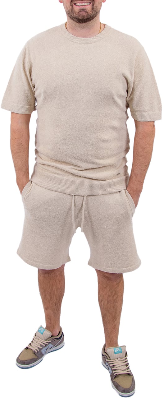 Malelions Malelions Men Bouclé T-Shirt Taupe
