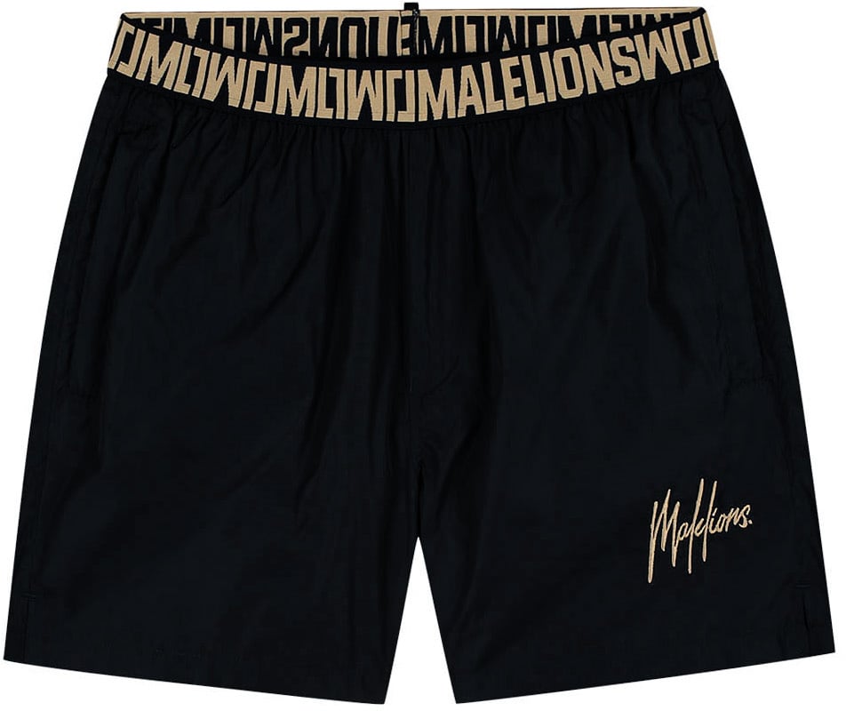 Malelions Malelions Men Venetian Swim Shorts Zwart