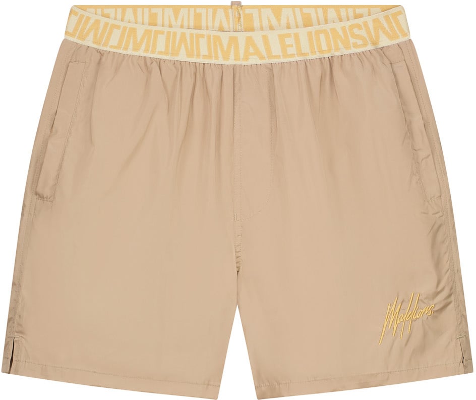 Malelions Malelions Men Venetian Swim Shorts Taupe