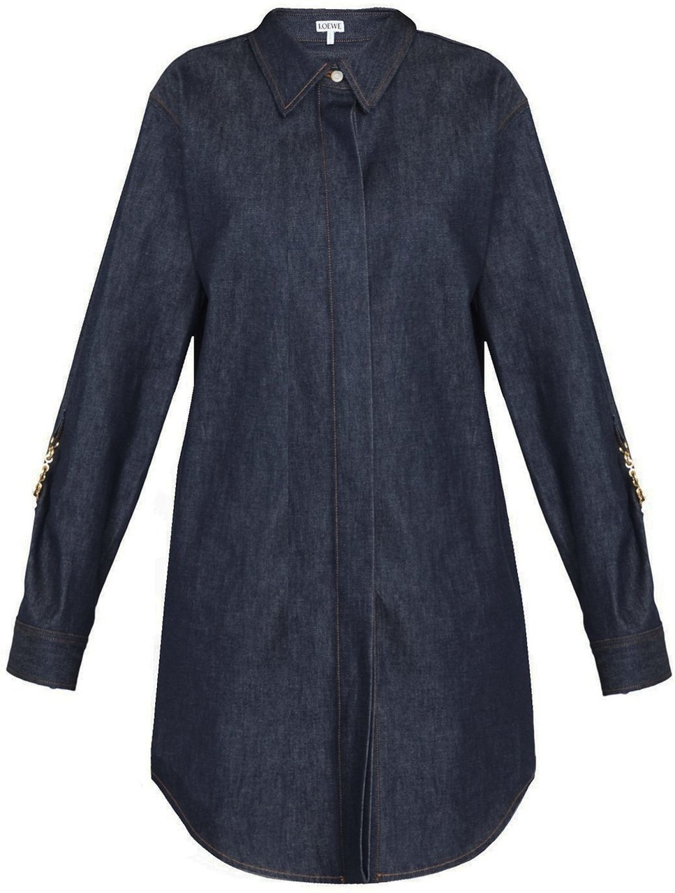 Loewe Loewe Denim Chain Shirt Dress Blauw
