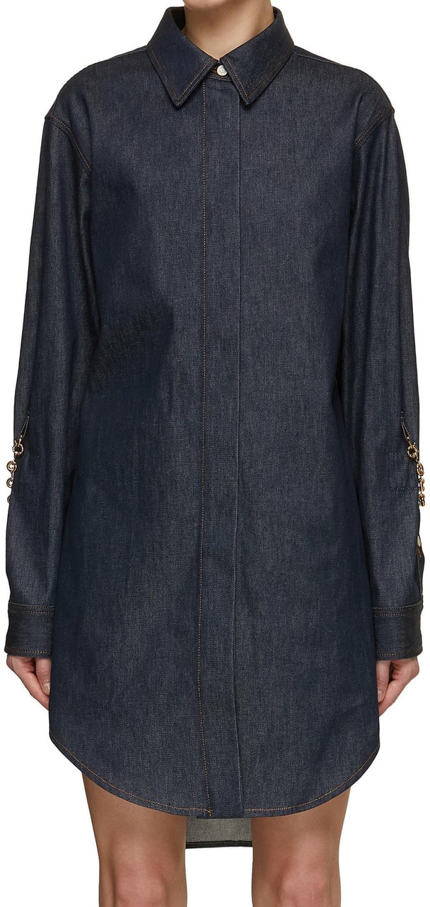 Loewe Loewe Denim Chain Shirt Dress Blauw