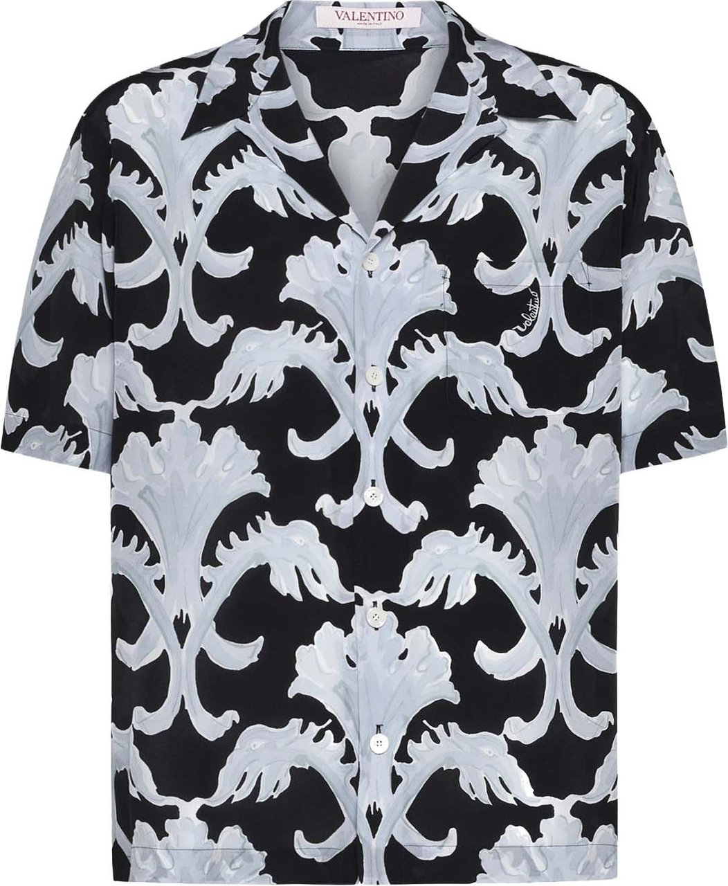 Valentino Valentino Garavani Metamorphos Wall Print Bowling Shirt Zwart